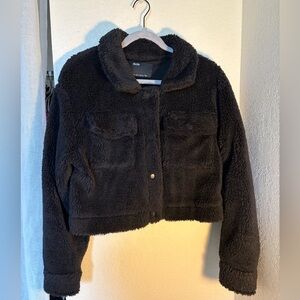 Elodie Black Sherpa Jacket